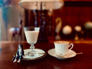 コーヒーとブラマンジェの写真